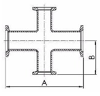 KF 4-Way Reducing Crosses Dimensions