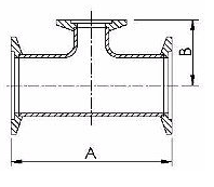 KF Reducing Tees Dimensions