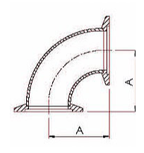 KF90 Degree Elbows Dimensions