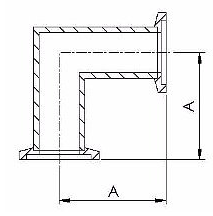 KF90 Degree Mitered Elbows Dimensions