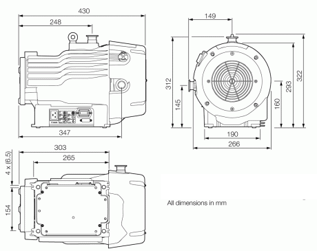 Leybold ScrollVac 7 Plus Dimensions