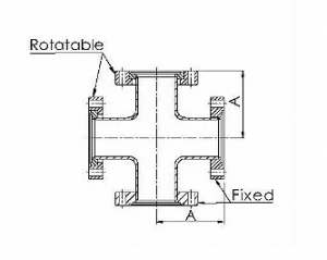 CF 4-Way Cross Dimensions