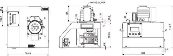 Pfeiffer HiCube 30 Eco Dimensions