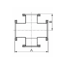 ISO-K 4-Way Reducing Crosses Dimensions