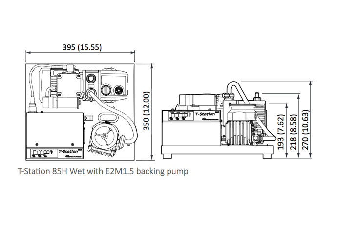 Edwards Turbo Station 85 Wet Dimensions