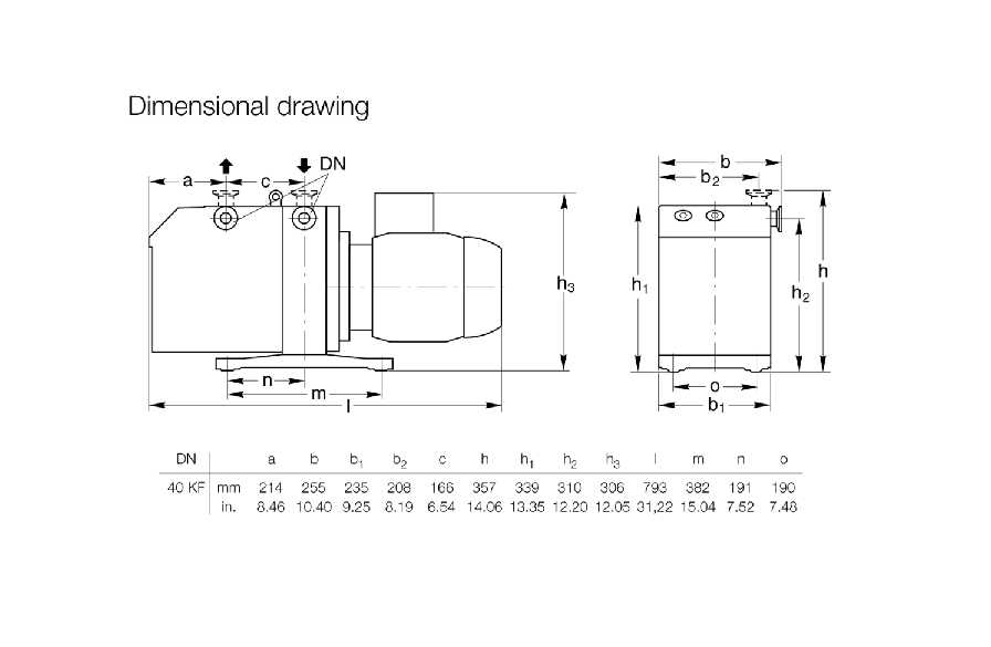 Leybold TriVac Rotary Vane Pump B Dimensions Pic