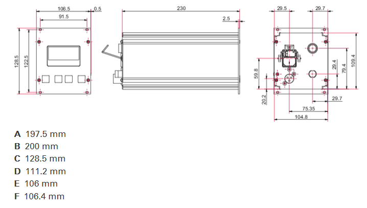 Pfeiffer DCU110 Dimensions