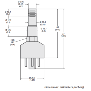 Agilent 531 Thermocouple Gauge Tube Dimensions