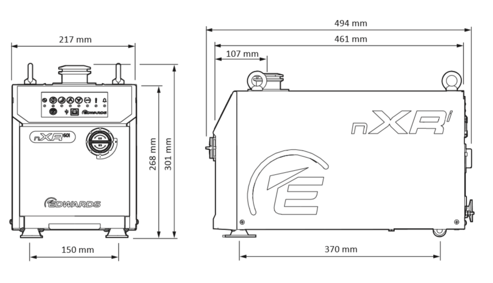 Edwards nXRi Dimensions