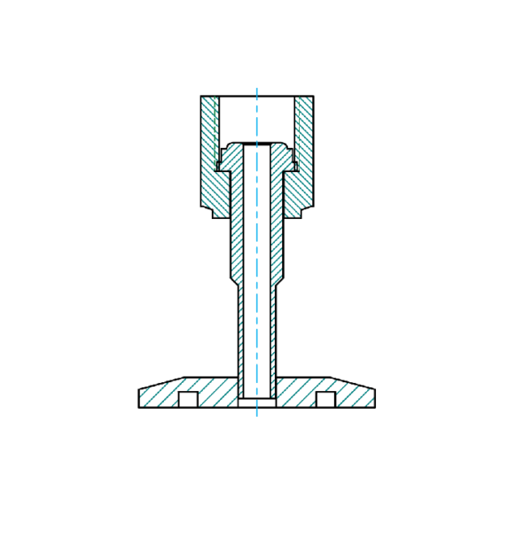 KF to Female VCR Adapter Dimensions
