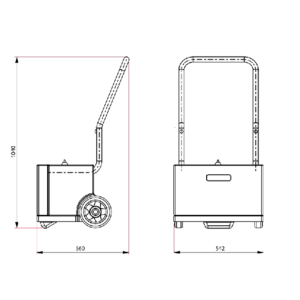 Pfeiffer ASM 340 Leak Detector Transport Cart Dimensions