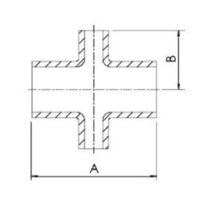 Weld 4-Way Reducing Crosses Dimension
