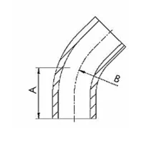 Weld 45 Degree Elbows With Tangents Dimension
