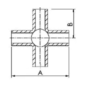 Weld 6-Way Equal Crosses Dimension