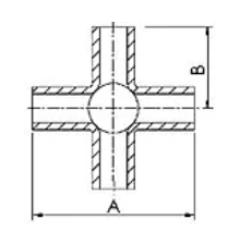 Weld 6-Way Equal Crosses Dimension