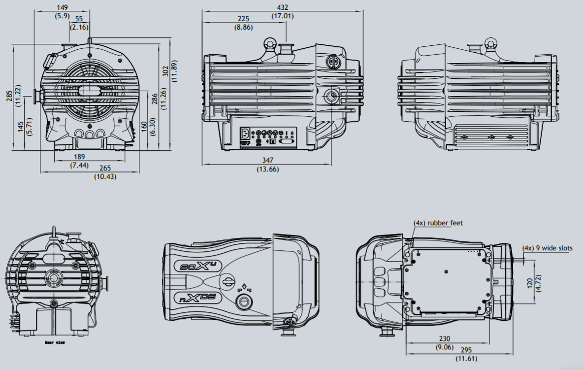 Edwards nXDS6i Dry Scroll Pump Dimensions Picture 5