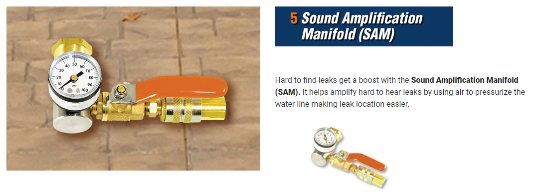Water Leak Detector Sound Amplification Manifold (SAM)