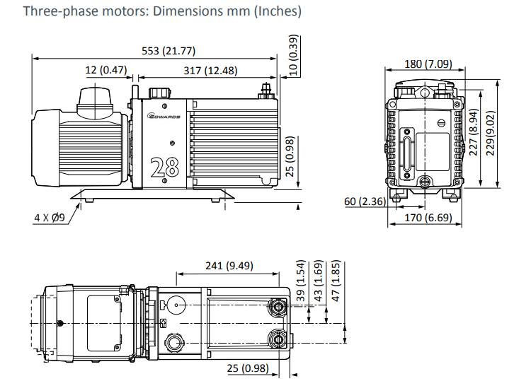 Edwards E2M18 and E2M28 Rotary Vane Pumps » High Vac Depot