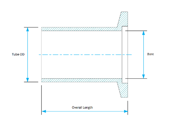 KF Half Nipple Dimensions