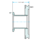 KF to ISO-K Straight Adapter Dimensions