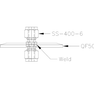 Custom KF50 to 1-4 Swagelok Bulkhead Adapter