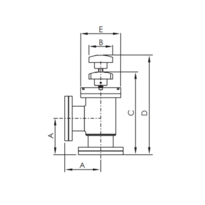 CF Manual Angle Poppet Valve Dimensions