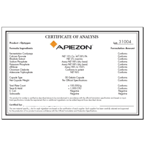 Apiezon Material Certification
