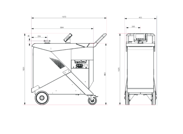 Pfeiffer ASM 392 Helium Leak Detector Dimensions